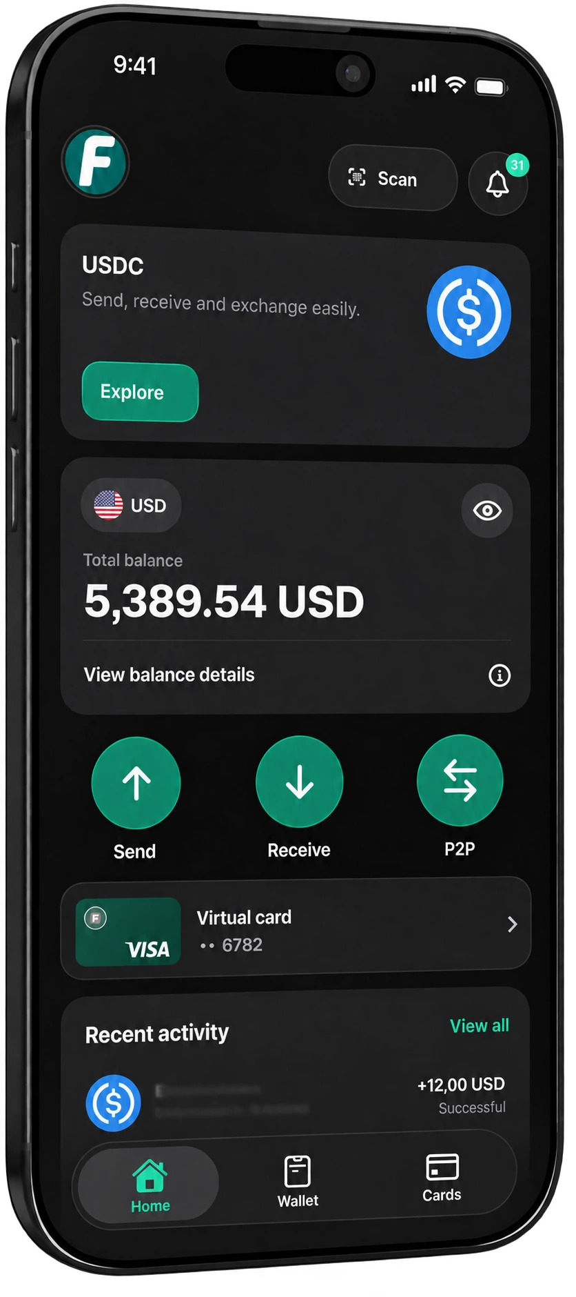 Flowxi Home dashboard