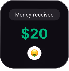 Money received $20